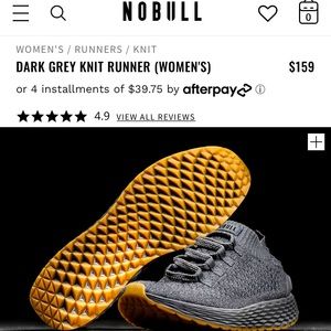 NoBull Women’s Dark Gray Knit Runner Size 9